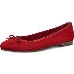 Ballerines Tamaris rouges en cuir en cuir à bouts ronds Pointure 42 avec un talon jusqu'à 3cm look casual pour femme 