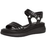 Sandales à talons Tamaris noires en cuir Pointure 42 avec un talon entre 5 et 7cm look fashion pour femme en promo 