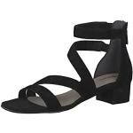 Sandales à talons Tamaris noires à fermetures éclair Pointure 37 avec un talon entre 3 et 5cm look fashion pour femme en promo 