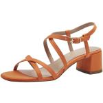 Sandales à talons Tamaris orange à carreaux Pointure 35 look fashion pour femme 