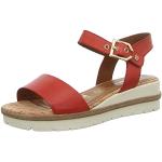 Sandales plates Tamaris rouges à boucles Pointure 39 avec un talon entre 3 et 5cm look fashion pour femme 