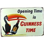 TammieLove Décoration Murale Vintage Motif Oiseau Toucan Opening Time is Guinness Time 20,3 x 30,5 cm
