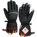 Gants de ski noirs en velours imperméables coupe-vents Taille M look fashion 