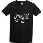 tantao Men's Maroon 5 Curl Logo Cotton T Shirt XL
