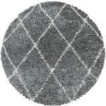 Tapis ronds gris en polypropylène diamètre 160 cm modernes 