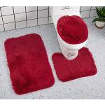 Tapis de bain rouge foncé 