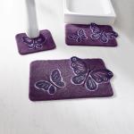 Tapis antidérapants Blancheporte violets en polyester à motif papillons en promo 