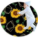Tapis ronds à motif fleurs diamètre 80 cm pour enfant 