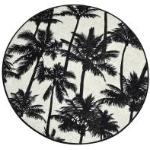 Tapis de bain blancs tropicaux à motif palmier 
