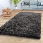 Tapis shaggy gris anthracite en polyester 140x200 modernes 