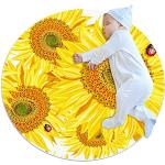 Tapis en coton jaunes à motif animaux pour bébé 