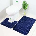 Tapis de toilette bleu marine en velours 