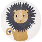 Tapis ronds Nattiot blancs en polypropylène à motif lions pour enfant en promo 