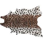Tapis Fausse Peau de Leopard 130 x 170 cm en Acrylique et Polyester Marron Blanc et Noir Beliani