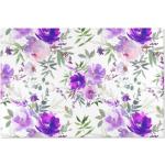 Tapis violet lavande en polyester à motif fleurs modernes 
