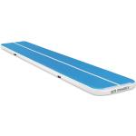 Gymrex - Tapis Gonflable De Gymnastique Yoga Airtrack PVC 600x100x10cm 210kg Bleu-Blanc