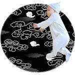 Tapis Illustrations japonaises Tapis de sol en tapis antitache d'intérieur doux pour tapis de sol rond pour la maison 100x100cm