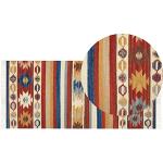 Tapis kilim Beliani multicolore à franges 80x150 