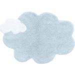 Tapis Lorena Canals bleues claires tressés en coton à franges bio éco-responsable pour enfant 