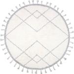 Tapis ronds Nattiot blancs lavable en machine diamètre 120 cm 