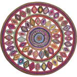 Tapis ronds multicolores en polypropylène diamètre 120 cm 