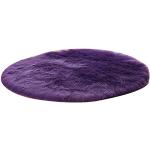 Tapis ronds violets en fibre acrylique 