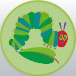 Tapis ronds Herding verts en chenille à motif animaux diamètre 90 cm pour enfant 