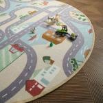 Tapis de jeu enfant - Circuit de voiture - Campagne - 120 x 170 cm