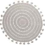 Tapis ronds Nattiot gris perle à perles éco-responsable lavable en machine diamètre 120 cm 