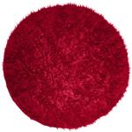 Tapis ronds rouges en polyester made in France 