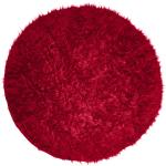Tapis ronds rouges en polyester made in France diamètre 140 cm en promo 