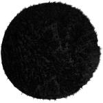 Tapis ronds noirs en polyester made in France diamètre 140 cm en promo 