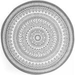 Tapis ronds gris en polypropylène à motif mandala diamètre 160 cm 
