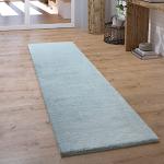 Tapis shaggy Paco Home turquoise en polyester 80x300 modernes 