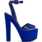 Sandales Giuseppe Zanotti bleus bleuet en cuir à bouts ouverts pour femme 