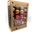 Boules de Noël Tarrington House multicolores à rayures en plastique à paillettes 