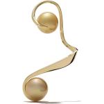 Boucles d'oreilles à clip en or jaune à perles 18 carats pour femme 