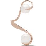 Boucles d'oreilles à clip roses en or rose à perles 18 carats pour femme 