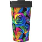 Tasses design multicolores en acier à motif roses inoxydables 500 ml 