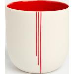 Tasses design rouges à rayures en porcelaine contemporaines 300 ml 