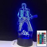 Tatapai Johnny Hallyday Lampe de chevet Acrylique LED 3D en forme de guitare