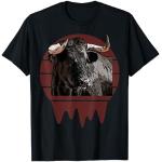 T-shirts à imprimés pour fêtes de Noël noirs à motif vaches Taille S rétro pour homme 