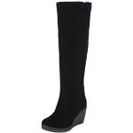Sandales à talons noires en toile à talons compensés à lacets Pointure 38 plus size look fashion pour femme 