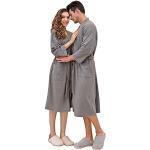 Peignoirs en éponge gris en dentelle à capuche Taille 3 XL plus size look fashion pour femme 