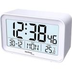 Technoline WT497 Réveil numérique Moderne avec température intérieure, Date, Jour de la Semaine, Alarme et Snooze, Blanc