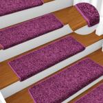 Tapis d'escalier violets en polypropylène en lot de 5 