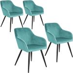 Chaises design turquoise en velours avec accoudoirs scandinaves 