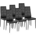 Chaises design noires en fibre synthétique à strass en lot de 6 modernes 