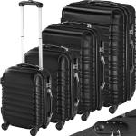 Valises rigides noires en aluminium avec poignée télescopique plus size look fashion 