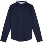Chemises Teddy Smith bleues en tissu sergé col italien à manches longues Taille L look fashion pour homme 